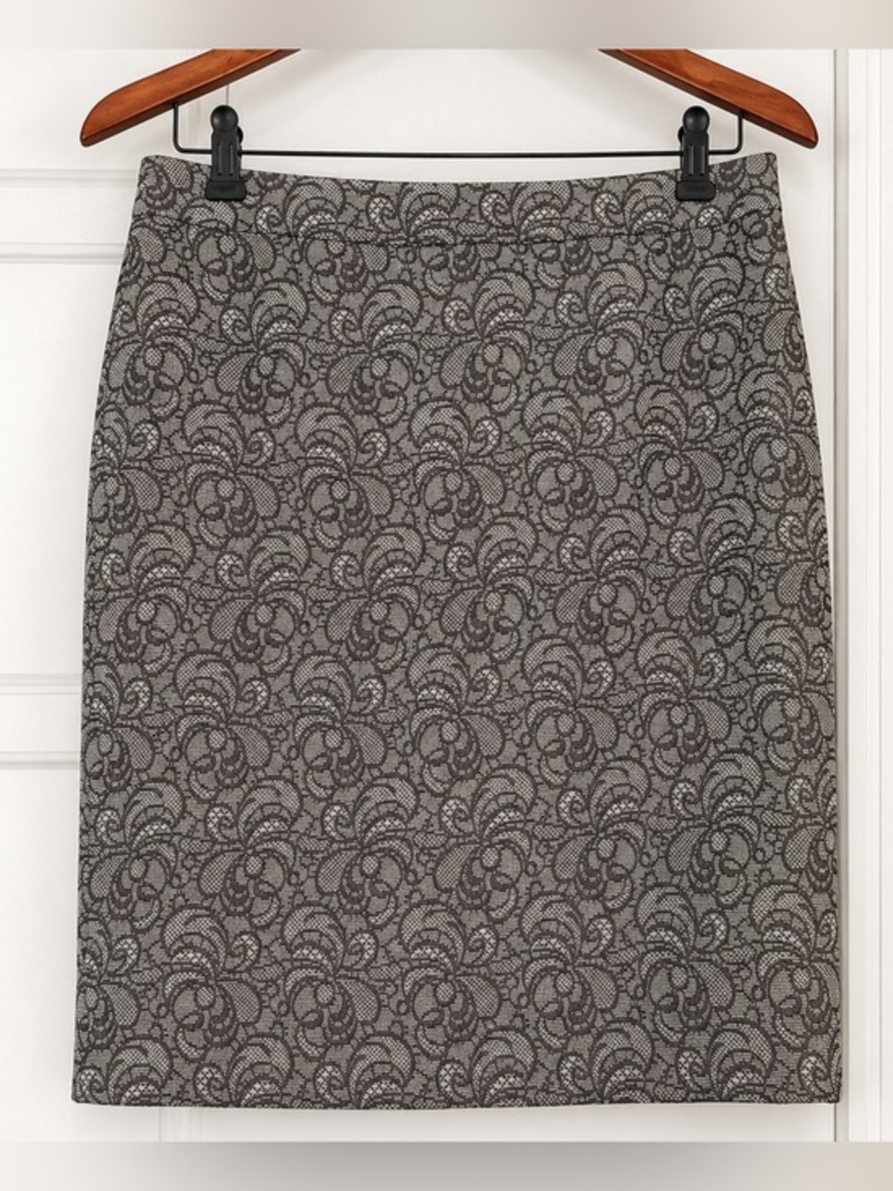 Ann Taylor Brown Classic Tailored Jacquard Pencil Lined Skirt EUC 10 #2458